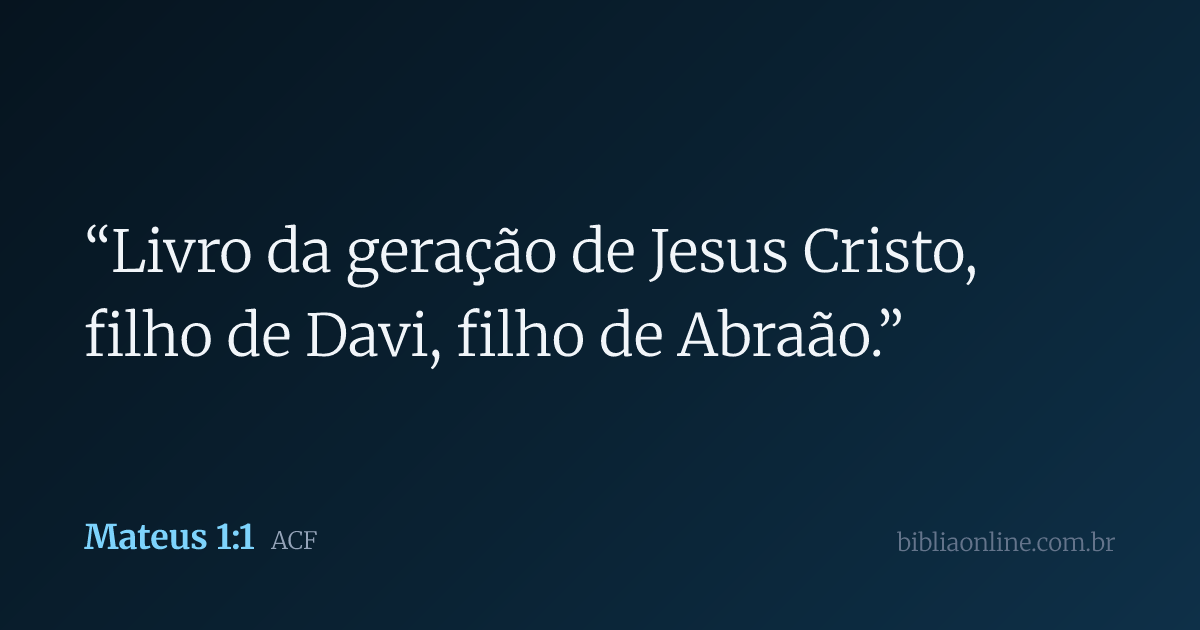 Mateus 1:1 | ACF | Bíblia Online