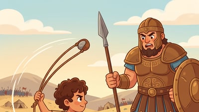 A história de Davi e Golias explicada para crianças