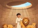 A história de Daniel na cova dos leões para crianças