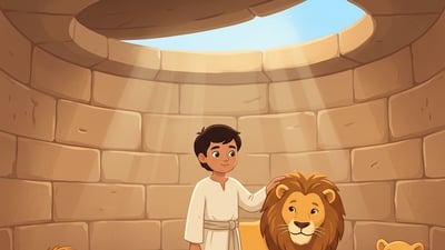 A história de Daniel na cova dos leões para crianças
