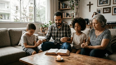 Oração por despertamento espiritual nos filhos, entendimento da Bíblia e exemplo dos pais