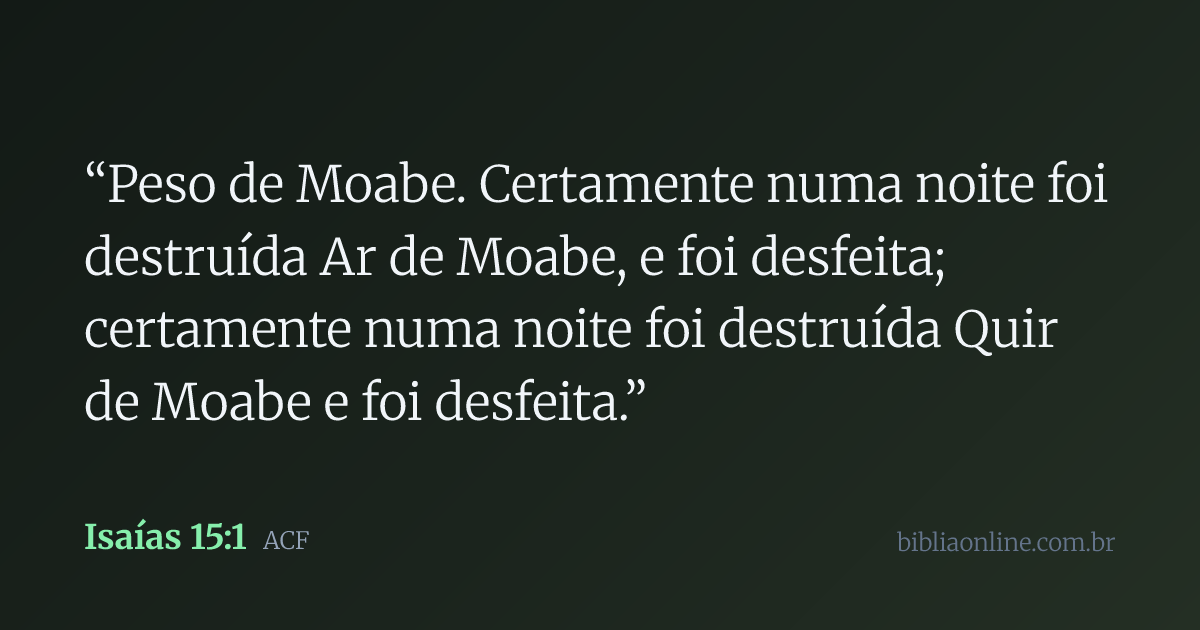 Isaías 15 | ACF | Bíblia Online